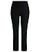 Chicwe Women's Plus Size Stretch Straight Leg Solid Pants with Double Tabs Waistband - Casual and Work Pants Trousers