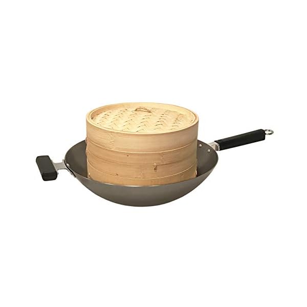 Joyce Chen Pro Chef Wok Set with Bamboo Steamer and Utensils, 6 Piece, Silver The Home Kitchen