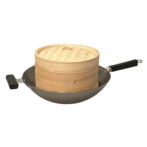 Joyce Chen J2502DS-1 Pro Chef Wok Set with Bamboo Steamer and Utensils, 6 Piece, Silver - Thumbnail 6
