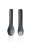 Humangear Gobites Duo,Spoon and Fork set, Gray, 2-pack