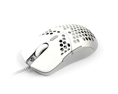 G-Wolves Hati HT-M 3360 Ultra Lightweight Honeycomb Shell Wired Gaming Mouse up to 12000 cpi - 6 Buttons - 2.18 oz (61g) (White)
