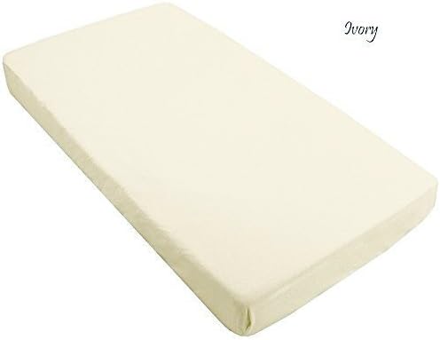 NJSR Textiles 600 Thread Count 100% Egyptian Cotton Italian Finish 1 Pc Fitted Sheet (+10 Inch) Pocket Length Three Quarter/Small Double, Ivory Solid