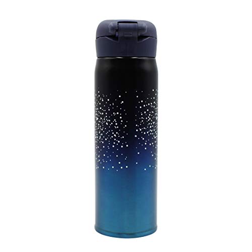 Aimeio Cute Insulated Water Bottle Thermoses Starry Sky Stainless Steel Thermal Vacuum Cup Leak Proof Flask for Adult Kids Home School Travel,17 oz