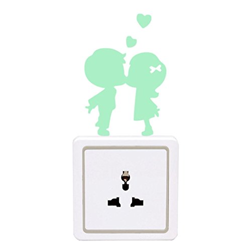 DIY Wall Sticker ,Matoen New Switch Cartoon Light Fluorescent Decoration Your Room Wall Sticker (D)