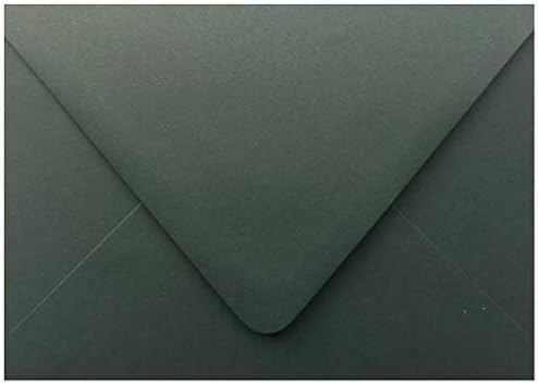 Dark Forest Green Euro Contour Flap 100 Boxed A2-70lb Envelopes (4-3/8 x 5-3/4) for 4-1/8 x 5-1/2 Enclosures Announcements Weddings Showers Communion Confirmation Cards by The Envelope Gallery