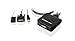 IOGEAR 2-Port USB DVI Cable KVM Switch - 1920x1200 60Hz - Remote Push Button Switching - Plug n Play - Win, Linux, Mac, Sun - GCS922U