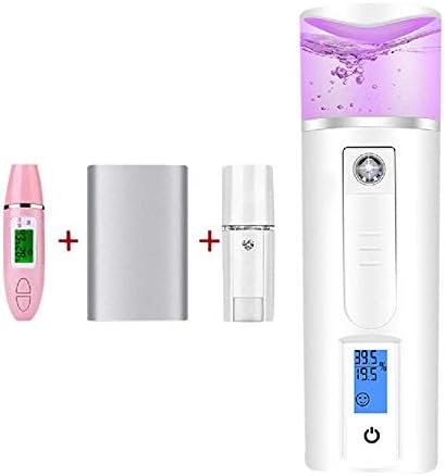 Nano Ionic Facial Steamer Cool Mist Flyproshop Daily Moisturizer Personal Sauna SPA 3 in 1 (Nano Steamer, Skin Moisture Test, Power Bank) Face Atomizer Moisturizing Skin Pores Clean 30ml Water Tank