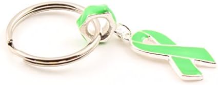 Lime Green Awareness Dangle Charm Key Chain Fundraising Buy 1 Give 1