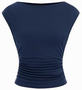 CIDER Shirts for Women Boat Neck Sleeveless Tank Top Linen Blend