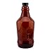 Cornucopia 64-Ounce Plastic Amber Growler Jugs (2-Pack); Half Gallon Plastic Bottles with Polycone Phenolic Caps for Beer, Kombucha, Carbonated Beverages and More