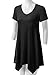 URBANCLEO Womens Short Sleeve V-Neck Tunic Top Long T-Shirt Black 3XLARGE