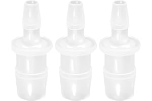 JoyTube Plastic Hose Barb Reducer Pipe Fittings, 1/2" to 1/4" Hose ID Connectors Joint Splicer Mender Adapter Union Boat Water Air Aquarium O2 Fuel (Pack of 3)