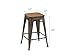 BTExpert MIERES 24-inch Industrial Antique Distressed Metal Stackable Tabouret Dining Modern Steel Handmade Wood top seat (Set of Two Bar stools), Copper Rustic Clear
