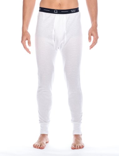 Men's Extreme Cold Waffle Knit Thermal Long John Pants - White -Large