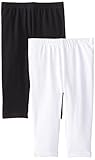 The Children's Big Girls'  Cropped Legging (Pack of 2), White/Black, Large (10/12)
