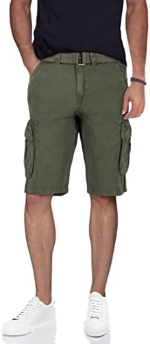 RAW X Mens Belted Cargo Shorts Relaxed 