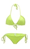 LOUISE MAELYS Women Sexy Halter Top Padded Two-piece Bikini Swimsuit Beach Cover up