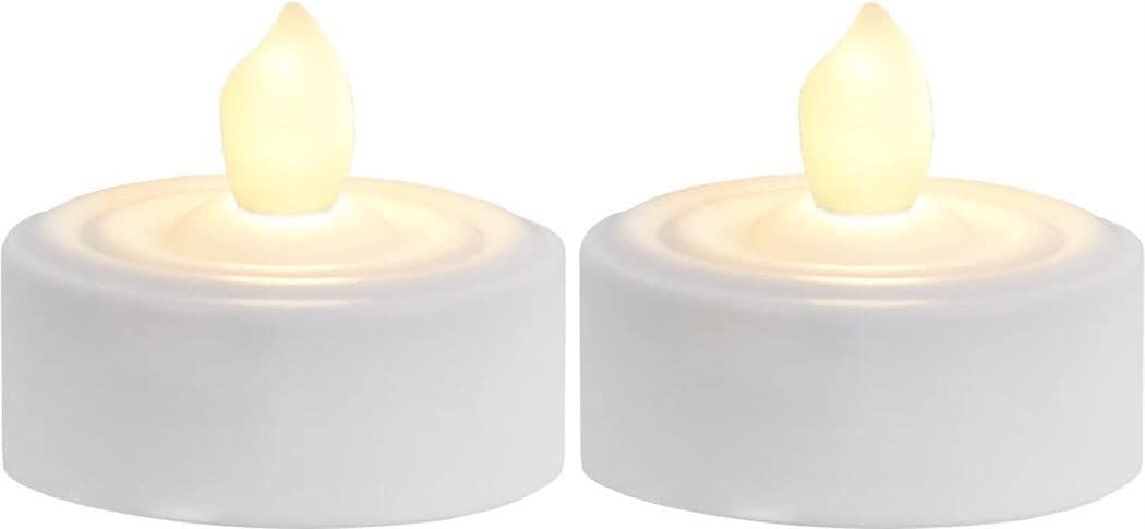 Star LED tealight "T-Light", Flickering including batteries, timer blister pack, 2.9 x 3.6 x 3.6 cm, white 068-05, 2 Pieces