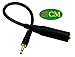 zdyCGTime CGTime Golden Plated 3.5mm Mono 1/8 inch Audio Male to 6.35mm 1/4 inch Female Jack Converter Cable Cord Adapter (25CM/10Inch)