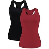 beautyin Women Tank Top with Shelf Bra Racerback Workout Yoga Tops Undershirt