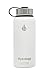 Hydrology with 4 LIDS Double Wall Vacuum Insulated Stainless Steel Water Bottle Flask - Keeps Cold and HOT (Vivid White, 32 oz)