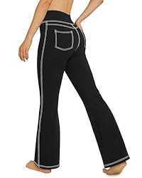 G4Free Black Yoga Pants for Women Bootleg Workout