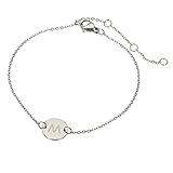 HUAN XUN Stainless Steel M Initial Bracelet