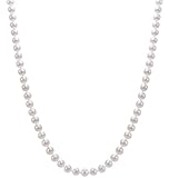 Classical 925 Sterling Silver 5.0-5.5mm White Freshwater Cultured Pearl Women Necklace - 20 inch
