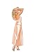 Plus Size Women's Lace and Charmeuse Halter Neck Gown Peach
