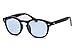 Bestum Retro Inspired Sunglasses With Rivets Tinted Lens UV400 (Black, Light blue)
