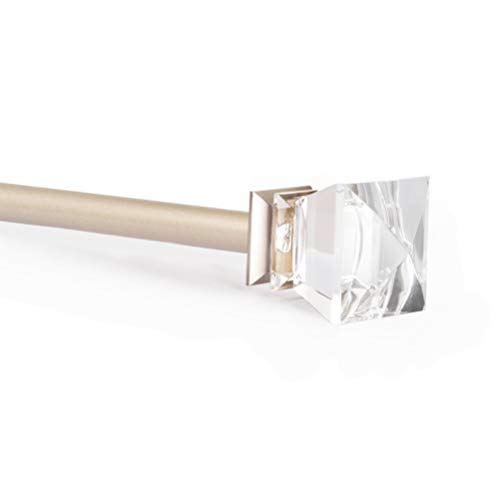Sheffield Home, AMG, and Enchante Accessories, Diamond Curtain Rod, 22 to 42-Inch, Satin Nickel