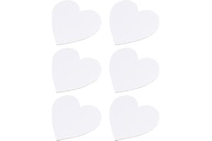 Ciieeo 6pcs Heart Shaped Cotton Painting Boards, 15x15cm Art Panels for Acrylics and Oils, Blank White Canvas for Artists, St