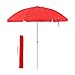 SONGMICS 7 Feet Fiberglass Beach Umbrella, Heavy Duty Outdoor Sports Umbrella, Sun Shade with Tilt Mechanism, Carry Bag - for Beach, Gardens, Balcony and Patio Red UGPU07RD