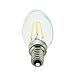 C35 LED Filament Candle Light Bulb Bullet Top - 4W LED Edison Vintage Bulb 40W Equivalent - E12 Candelabra Base - Soft White (2700K) - Non Dimmable - 1 Pack - by BIPEE