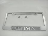 Nissan Altima Chrome License Plate Frame with Caps