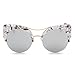 GAMT Sexy Cat Eye Sunglasses Reflective Glasses for Women White