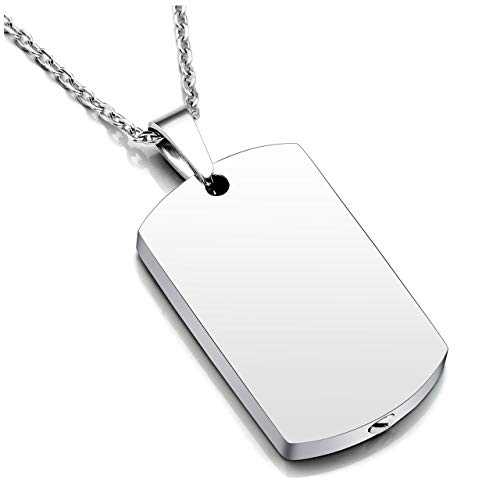 Zysta Stainless Steel Military Dog Tag Cremation Ashes Urn Holder Container Memorial Keepsake Pendant Necklace with 24 inches Chain