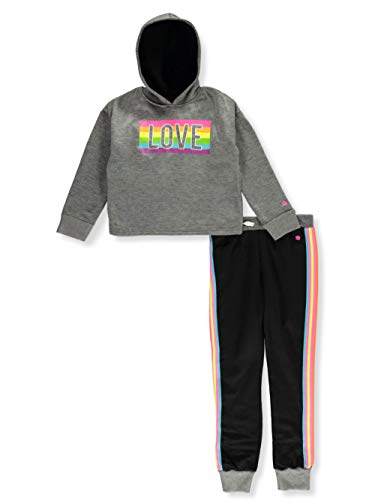 Limited Too Girls' Big 2 Piece Rhinestone Jog Set, Rainbow Multi, 10