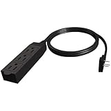 STANLEY 31132 CordMax Office Grounded Low Profile 3-Outlet Indoor Extension Cord, 15-Feet, Black