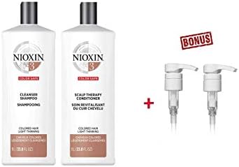 system 3 shampoo cleanser&scalp therapy conditioner DUO 33.8oz + 2 pumps Extra Bonus