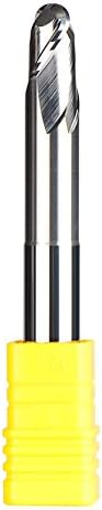 NCC 2 Flutes Ball Nose End Mill for Metal and Non-ferrous Material 40HRC Max, 6mm Cut Radius, 15mm Cut Length, 100mm Overall Length, 12mm Shank