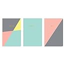 Eccolo World Traveler Set of 3 Pocket Jotters 4 x 6" Journals, Pastel Triangles (T307N)