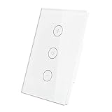 Smart WiFi Dimmer Light Switch, Glass Touch Panel Wireless Remote Control Anywhere Compatible with Alexa and Google Assistant Timing Function No Hub Required, work with Smart Life app