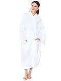 Kimono Robe Unisex 100% Cotton Waffle Spa Bathrobe, White