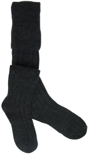 Scottish Charcoal Wool Mix Kilt Hose In All Sizes