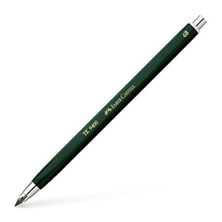 Faber-Castell 139406 - Fallminenstift TK 9400, Minenstärke: 3,15 mm, Härtegrad: 6B, Schaftfarbe: grün
