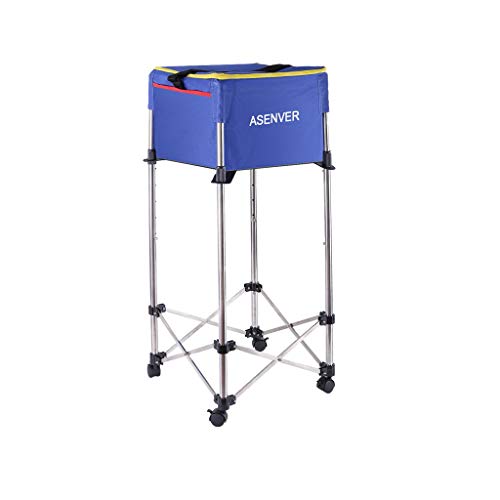 Homefami Tennis Cart Trolley Tennis Basket Court Equipment Tennis Accessories Portable Tennis Ball Hopper Including Tote