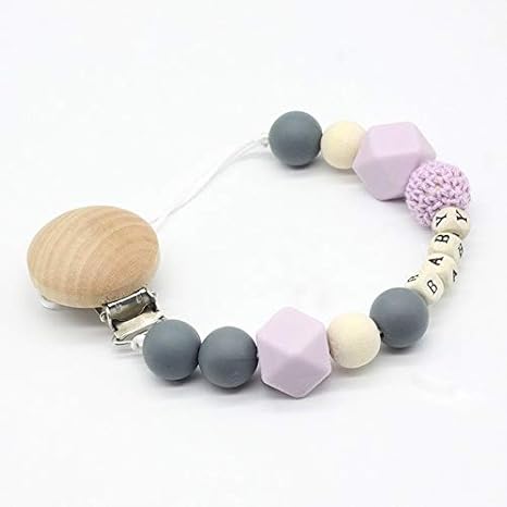 personalized wooden pacifier clip