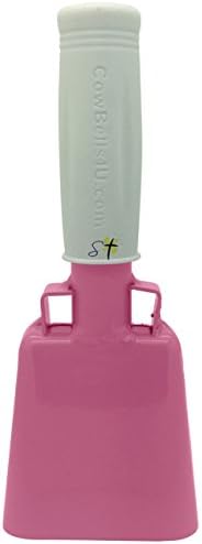 6.1 inch Pink Bell White Handle Cowbell with Stick Grip Handle Used for Cheering at Sporting Events - Cow Bell by Stewart Trading™