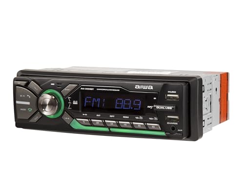 Aiwa Autoestéreo AW-3269BT Bluetooth USB SD AUX 4×50W Potencia 200W Iluminación 7 Colores Panel Desmontable Ecualizador MP3 Radio Am/FM Manos Libres Negro